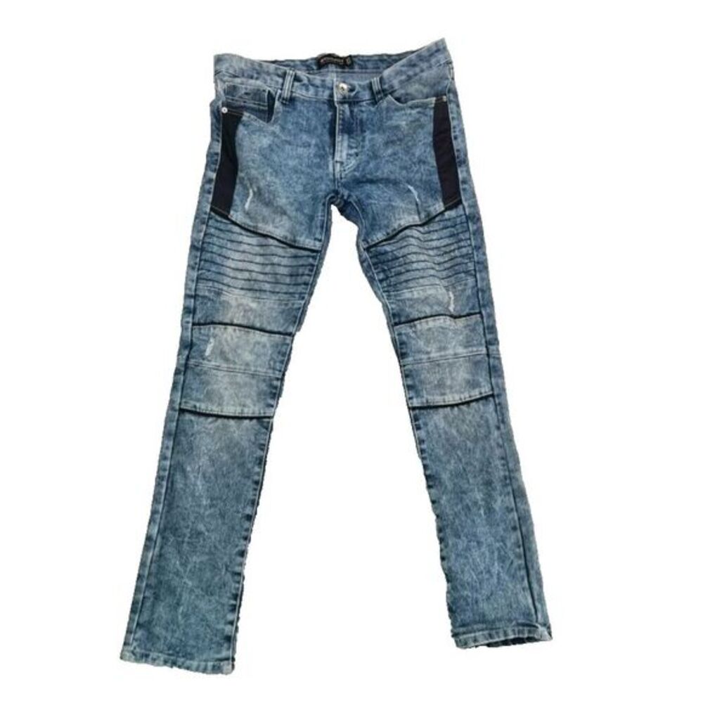 VINTAGE‎ Y2K South Pole Wash Jeans Mens 34x32 Skinny Blue Stretch Distressed